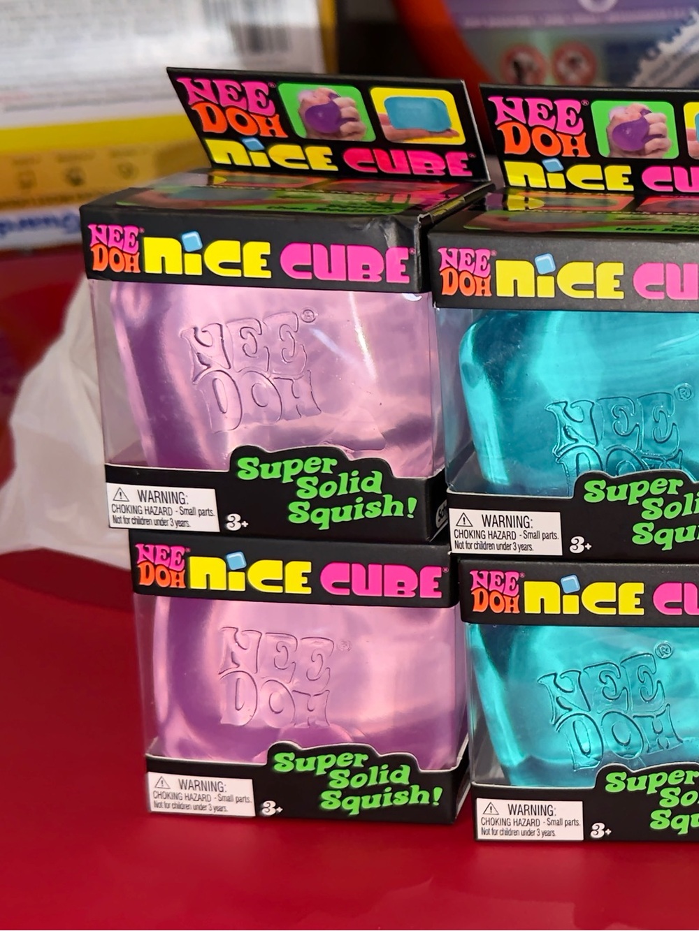 Nice Cube Squishy Fidget - Pink and Teal